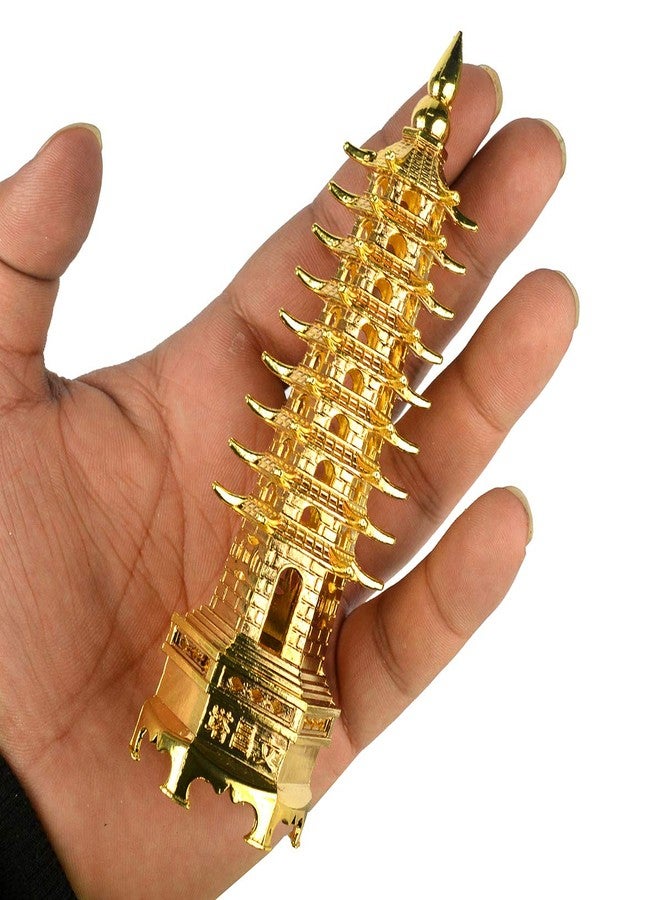 Crystu Feng Shui Pagoda Education Metal Tower for Students Studies | Education Tower for Study Table | Education Tower Vastu Size : 12.5cm - Image 1